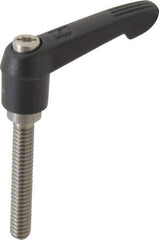 KIPP - 1/4-20, 0.51" Hub Diam, Glass Fiber (Stainless Steel Components) Threaded Stud Adjustable Clamping Lever - 1.57" Stud Length, 1.85" OAL, 1.18" High - Industrial Tool & Supply