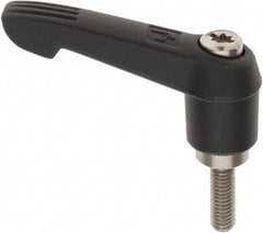KIPP - M5 x 0.8, 13mm Hub Diam, Glass Fiber (Stainless Steel Components) Metric Threaded Stud Adjustable Clamping Lever - 15mm Stud Length, 47mm OAL, 30mm High - Industrial Tool & Supply