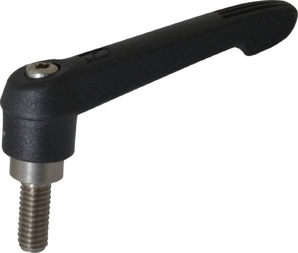KIPP - 5/16-18, 0.71" Hub Diam, Glass Fiber (Stainless Steel Components) Threaded Stud Adjustable Clamping Lever - 0.79" Stud Length, 2.95" OAL, 1.63" High - Industrial Tool & Supply