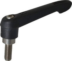 KIPP - 5/16-18, 0.71" Hub Diam, Glass Fiber (Stainless Steel Components) Threaded Stud Adjustable Clamping Lever - 0.79" Stud Length, 2.95" OAL, 1.63" High - Industrial Tool & Supply