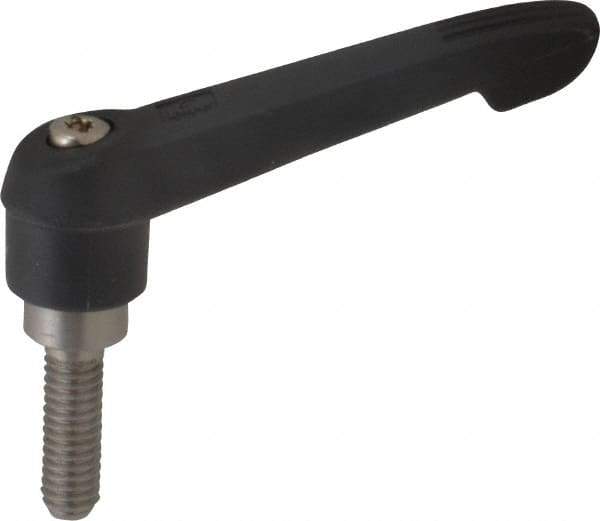 KIPP - 5/16-18, 0.71" Hub Diam, Glass Fiber (Stainless Steel Components) Threaded Stud Adjustable Clamping Lever - 0.98" Stud Length, 2.95" OAL, 1.63" High - Industrial Tool & Supply