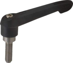 KIPP - 5/16-18, 0.71" Hub Diam, Glass Fiber (Stainless Steel Components) Threaded Stud Adjustable Clamping Lever - 0.98" Stud Length, 2.95" OAL, 1.63" High - Industrial Tool & Supply