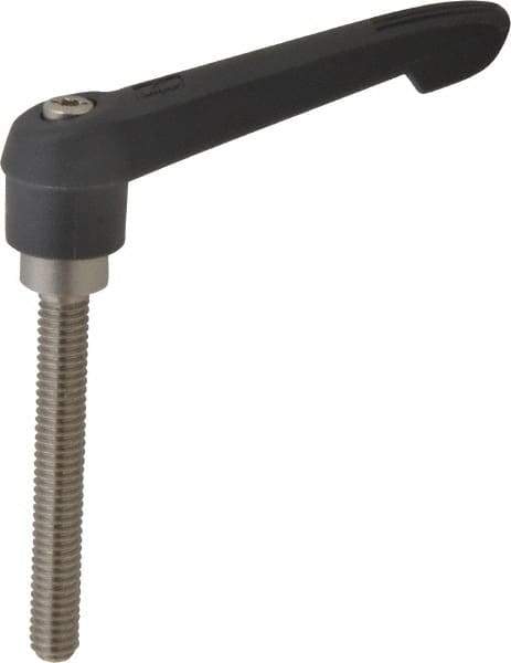 KIPP - 5/16-18, 0.71" Hub Diam, Glass Fiber (Stainless Steel Components) Threaded Stud Adjustable Clamping Lever - 2.36" Stud Length, 2.95" OAL, 1.63" High - Industrial Tool & Supply