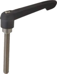 KIPP - 5/16-18, 0.71" Hub Diam, Glass Fiber (Stainless Steel Components) Threaded Stud Adjustable Clamping Lever - 2.36" Stud Length, 2.95" OAL, 1.63" High - Industrial Tool & Supply