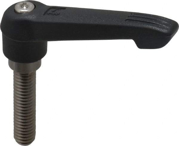 KIPP - 3/8-16, 0.71" Hub Diam, Glass Fiber (Stainless Steel Components) Threaded Stud Adjustable Clamping Lever - 1.57" Stud Length, 2.95" OAL, 1.63" High - Industrial Tool & Supply