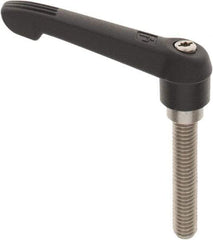 KIPP - 3/8-16, 0.71" Hub Diam, Glass Fiber (Stainless Steel Components) Threaded Stud Adjustable Clamping Lever - 1.97" Stud Length, 2.95" OAL, 1.63" High - Industrial Tool & Supply