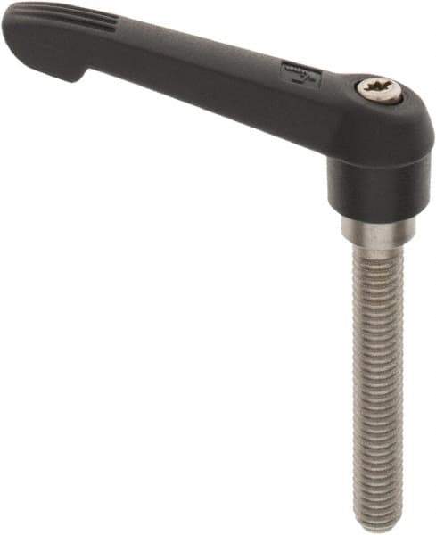 KIPP - 3/8-16, 0.71" Hub Diam, Glass Fiber (Stainless Steel Components) Threaded Stud Adjustable Clamping Lever - 2.36" Stud Length, 2.95" OAL, 1.63" High - Industrial Tool & Supply