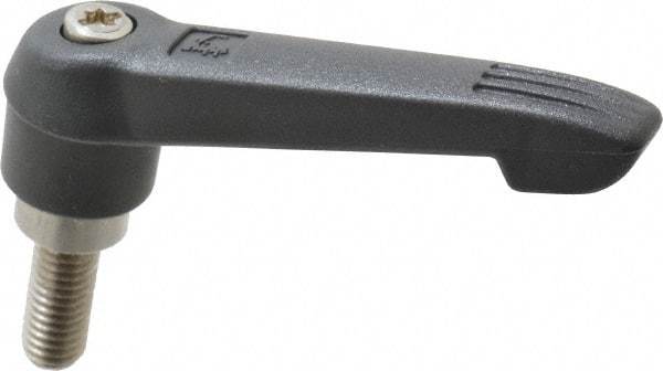 KIPP - M8 x 1.25, 18mm Hub Diam, Glass Fiber (Stainless Steel Components) Metric Threaded Stud Adjustable Clamping Lever - 20mm Stud Length, 75mm OAL, 41.5mm High - Industrial Tool & Supply