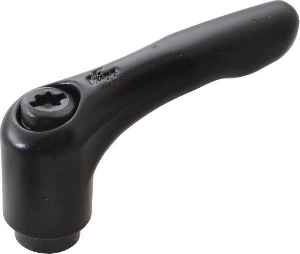 KIPP - #8-32, 0.51" Hub Diam, Zinc Die Cast (Steel Components) Tapped Adjustable Clamping Lever - 1.85" OAL, 1.22" High, 0.35" Hole Depth - Industrial Tool & Supply