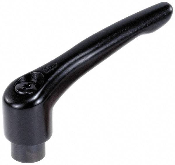 KIPP - M5 x 0.8, 13mm Hub Diam, Zinc Die Cast (Steel Components) Tapped Adjustable Clamping Lever - 47mm OAL, 31mm High, 9mm Hole Depth - Industrial Tool & Supply