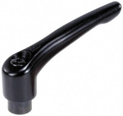 KIPP - M5 x 0.8, 13mm Hub Diam, Zinc Die Cast (Steel Components) Tapped Adjustable Clamping Lever - 47mm OAL, 31mm High, 9mm Hole Depth - Industrial Tool & Supply