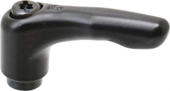 KIPP - 1/4-20, 0.51" Hub Diam, Zinc Die Cast (Steel Components) Tapped Adjustable Clamping Lever - 1.85" OAL, 1.22" High, 0.35" Hole Depth - Industrial Tool & Supply