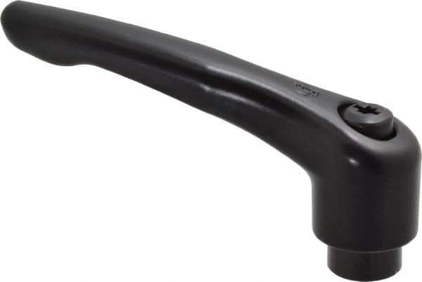KIPP - 1/2-13, 1.06" Hub Diam, Zinc Die Cast (Steel Components) Tapped Adjustable Clamping Lever - 4.29" OAL, 2.48" High, 0.67" Hole Depth - Industrial Tool & Supply