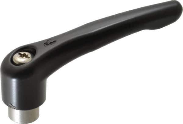 KIPP - M12 x 1.75, 27mm Hub Diam, Zinc Die Cast (Stainless Steel Components) Tapped Adjustable Clamping Lever - 109mm OAL, 63mm High, 17mm Hole Depth - Industrial Tool & Supply