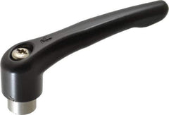 KIPP - M12 x 1.75, 27mm Hub Diam, Zinc Die Cast (Stainless Steel Components) Tapped Adjustable Clamping Lever - 109mm OAL, 63mm High, 17mm Hole Depth - Industrial Tool & Supply