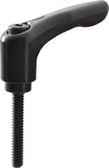 KIPP - #10-24, 0.55" Hub Diam, Zinc Die Cast (Steel Components) Threaded Stud Adjustable Clamping Lever - 1.18" Stud Length, 1.85" OAL, 1.22" High - Industrial Tool & Supply