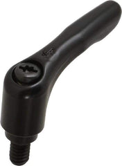 KIPP - 1/4-20, 0.55" Hub Diam, Zinc Die Cast (Steel Components) Threaded Stud Adjustable Clamping Lever - 0.39" Stud Length, 1.85" OAL, 1.22" High - Industrial Tool & Supply