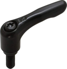KIPP - 1/4-20, 0.55" Hub Diam, Zinc Die Cast (Steel Components) Threaded Stud Adjustable Clamping Lever - 0.59" Stud Length, 1.85" OAL, 1.22" High - Industrial Tool & Supply