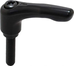 KIPP - 1/4-20, 0.55" Hub Diam, Zinc Die Cast (Steel Components) Threaded Stud Adjustable Clamping Lever - 0.98" Stud Length, 1.85" OAL, 1.22" High - Industrial Tool & Supply