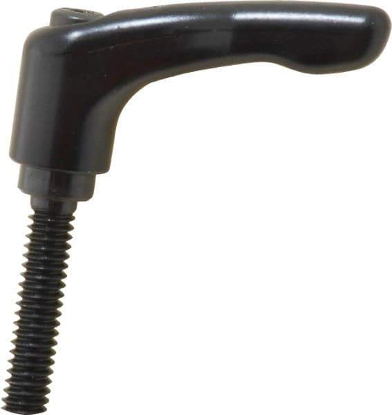KIPP - 1/4-20, 0.55" Hub Diam, Zinc Die Cast (Steel Components) Threaded Stud Adjustable Clamping Lever - 1.18" Stud Length, 1.85" OAL, 1.22" High - Industrial Tool & Supply