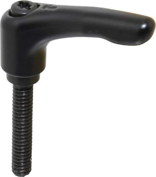 KIPP - 1/4-20, 0.55" Hub Diam, Zinc Die Cast (Steel Components) Threaded Stud Adjustable Clamping Lever - 1.38" Stud Length, 1.85" OAL, 1.22" High - Industrial Tool & Supply
