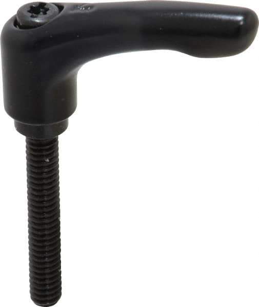 KIPP - 1/4-20, 0.55" Hub Diam, Zinc Die Cast (Steel Components) Threaded Stud Adjustable Clamping Lever - 1.57" Stud Length, 1.85" OAL, 1.22" High - Industrial Tool & Supply