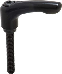 KIPP - 1/4-20, 0.55" Hub Diam, Zinc Die Cast (Steel Components) Threaded Stud Adjustable Clamping Lever - 1.57" Stud Length, 1.85" OAL, 1.22" High - Industrial Tool & Supply