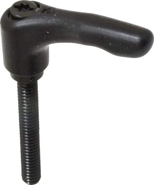 KIPP - 1/4-20, 0.55" Hub Diam, Zinc Die Cast (Steel Components) Threaded Stud Adjustable Clamping Lever - 1.77" Stud Length, 1.85" OAL, 1.22" High - Industrial Tool & Supply
