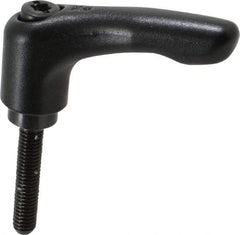 KIPP - M5 x 0.8, 13mm Hub Diam, Zinc Die Cast (Steel Components) Metric Threaded Stud Adjustable Clamping Lever - 25mm Stud Length, 47mm OAL, 31mm High - Industrial Tool & Supply