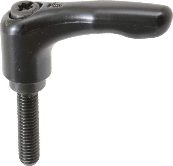 KIPP - M6 x 1.0, 13mm Hub Diam, Zinc Die Cast (Steel Components) Metric Threaded Stud Adjustable Clamping Lever - 25mm Stud Length, 47mm OAL, 31mm High - Industrial Tool & Supply