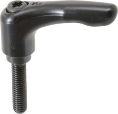 KIPP - M6 x 1.0, 13mm Hub Diam, Zinc Die Cast (Steel Components) Metric Threaded Stud Adjustable Clamping Lever - 25mm Stud Length, 47mm OAL, 31mm High - Industrial Tool & Supply