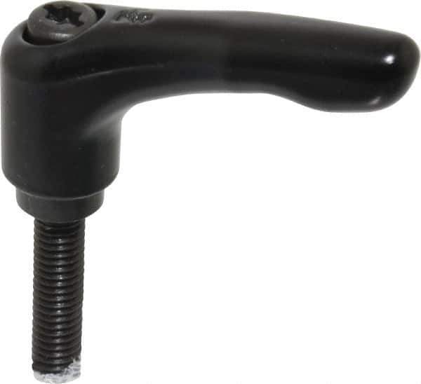 KIPP - M6 x 1.0, 13mm Hub Diam, Zinc Die Cast (Steel Components) Metric Threaded Stud Adjustable Clamping Lever - 30mm Stud Length, 47mm OAL, 31mm High - Industrial Tool & Supply