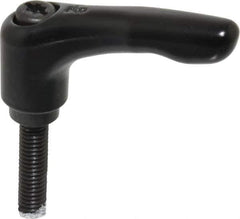 KIPP - M6 x 1.0, 13mm Hub Diam, Zinc Die Cast (Steel Components) Metric Threaded Stud Adjustable Clamping Lever - 30mm Stud Length, 47mm OAL, 31mm High - Industrial Tool & Supply