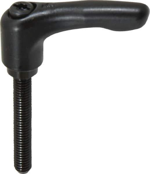 KIPP - M6 x 1.0, 13mm Hub Diam, Zinc Die Cast (Steel Components) Metric Threaded Stud Adjustable Clamping Lever - 40mm Stud Length, 47mm OAL, 31mm High - Industrial Tool & Supply
