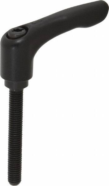 KIPP - M6 x 1.0, 13mm Hub Diam, Zinc Die Cast (Steel Components) Metric Threaded Stud Adjustable Clamping Lever - 45mm Stud Length, 47mm OAL, 31mm High - Industrial Tool & Supply