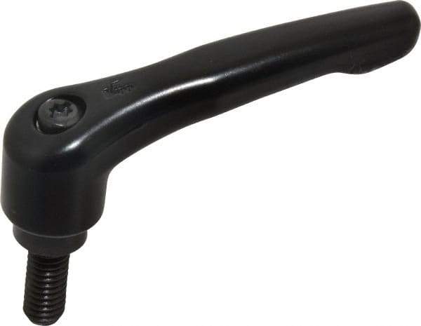 KIPP - 5/16-18, 0.73" Hub Diam, Zinc Die Cast (Steel Components) Threaded Stud Adjustable Clamping Lever - 0.79" Stud Length, 2.93" OAL, 1.67" High - Industrial Tool & Supply