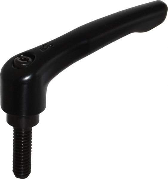 KIPP - 5/16-18, 0.73" Hub Diam, Zinc Die Cast (Steel Components) Threaded Stud Adjustable Clamping Lever - 0.98" Stud Length, 2.93" OAL, 1.67" High - Industrial Tool & Supply