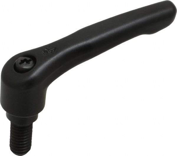 KIPP - 3/8-16, 0.73" Hub Diam, Zinc Die Cast (Steel Components) Threaded Stud Adjustable Clamping Lever - 0.79" Stud Length, 2.93" OAL, 1.67" High - Industrial Tool & Supply
