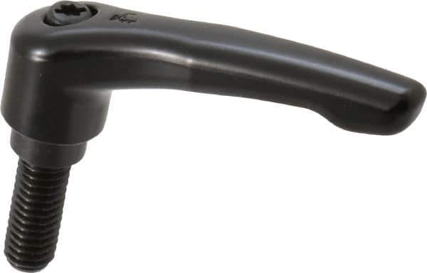 KIPP - 3/8-16, 0.73" Hub Diam, Zinc Die Cast (Steel Components) Threaded Stud Adjustable Clamping Lever - 0.98" Stud Length, 2.93" OAL, 1.67" High - Industrial Tool & Supply