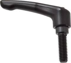 KIPP - 3/8-16, 0.73" Hub Diam, Zinc Die Cast (Steel Components) Threaded Stud Adjustable Clamping Lever - 1.18" Stud Length, 2.93" OAL, 1.67" High - Industrial Tool & Supply