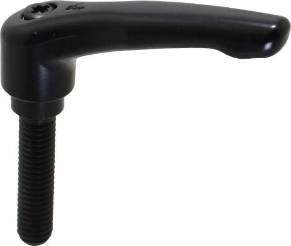 KIPP - 3/8-16, 0.73" Hub Diam, Zinc Die Cast (Steel Components) Threaded Stud Adjustable Clamping Lever - 1.57" Stud Length, 2.93" OAL, 1.67" High - Industrial Tool & Supply