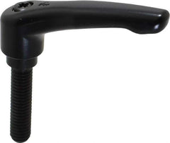 KIPP - 3/8-16, 0.73" Hub Diam, Zinc Die Cast (Steel Components) Threaded Stud Adjustable Clamping Lever - 1.57" Stud Length, 2.93" OAL, 1.67" High - Industrial Tool & Supply