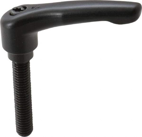 KIPP - 3/8-16, 0.73" Hub Diam, Zinc Die Cast (Steel Components) Threaded Stud Adjustable Clamping Lever - 1.97" Stud Length, 2.93" OAL, 1.67" High - Industrial Tool & Supply