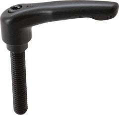 KIPP - 3/8-16, 0.73" Hub Diam, Zinc Die Cast (Steel Components) Threaded Stud Adjustable Clamping Lever - 1.97" Stud Length, 2.93" OAL, 1.67" High - Industrial Tool & Supply