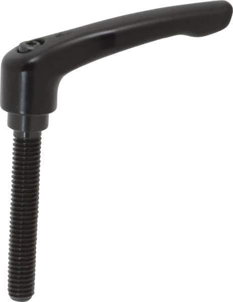KIPP - 3/8-16, 0.73" Hub Diam, Zinc Die Cast (Steel Components) Threaded Stud Adjustable Clamping Lever - 2.36" Stud Length, 2.93" OAL, 1.67" High - Industrial Tool & Supply