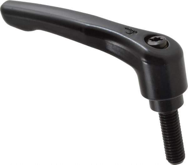 KIPP - M8 x 1.25, 18.5mm Hub Diam, Zinc Die Cast (Steel Components) Metric Threaded Stud Adjustable Clamping Lever - 25mm Stud Length, 74.5mm OAL, 42.5mm High - Industrial Tool & Supply