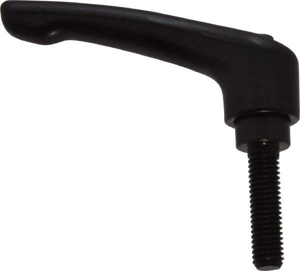 KIPP - M8 x 1.25, 18.5mm Hub Diam, Zinc Die Cast (Steel Components) Metric Threaded Stud Adjustable Clamping Lever - 30mm Stud Length, 74.5mm OAL, 42.5mm High - Industrial Tool & Supply