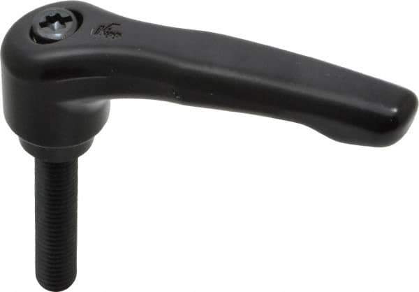 KIPP - M8 x 1.25, 18.5mm Hub Diam, Zinc Die Cast (Steel Components) Metric Threaded Stud Adjustable Clamping Lever - 40mm Stud Length, 74.5mm OAL, 42.5mm High - Industrial Tool & Supply