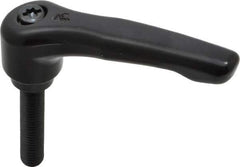 KIPP - M8 x 1.25, 18.5mm Hub Diam, Zinc Die Cast (Steel Components) Metric Threaded Stud Adjustable Clamping Lever - 40mm Stud Length, 74.5mm OAL, 42.5mm High - Industrial Tool & Supply