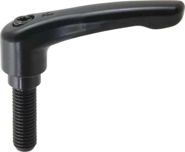 KIPP - M10 x 1.5, 18.5mm Hub Diam, Zinc Die Cast (Steel Components) Metric Threaded Stud Adjustable Clamping Lever - 30mm Stud Length, 74.5mm OAL, 42.5mm High - Industrial Tool & Supply